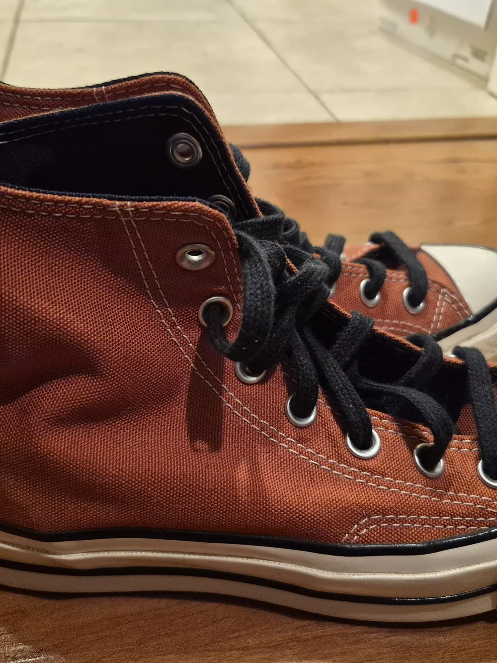 Converse All Star Rust Canvas High-Top Sneakers with Black Laces